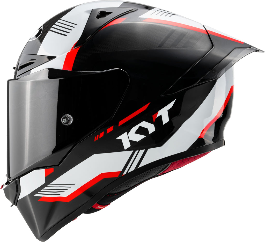 KYT R1R Carbon Zone Gloss Black Red Helmet