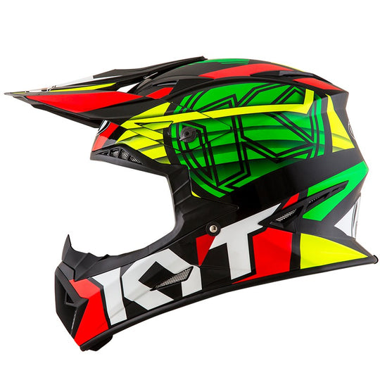 KYT MX Jumpshot #1 Gloss Black Green Fluro Helmet