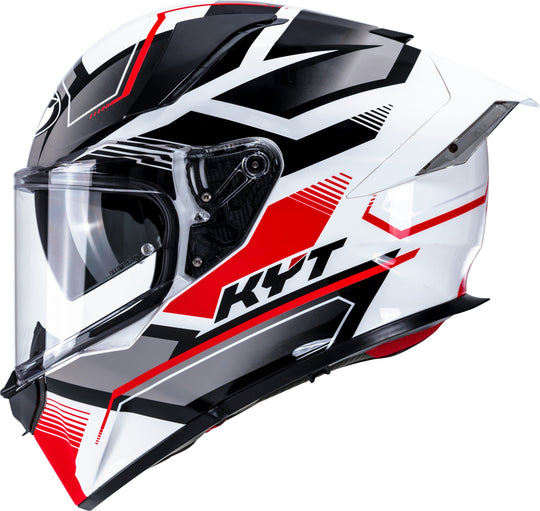 KYT R2R Pro Parsec Gloss White Red Helmet