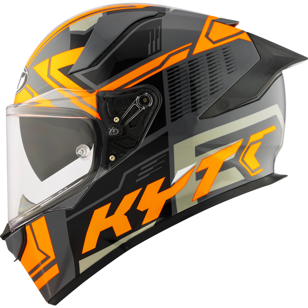 KYT R2R Pro Octane Black Orange Gloss Helmet