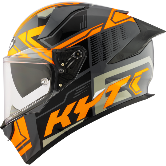 KYT R2R Pro Octane Black Orange Gloss Helmet