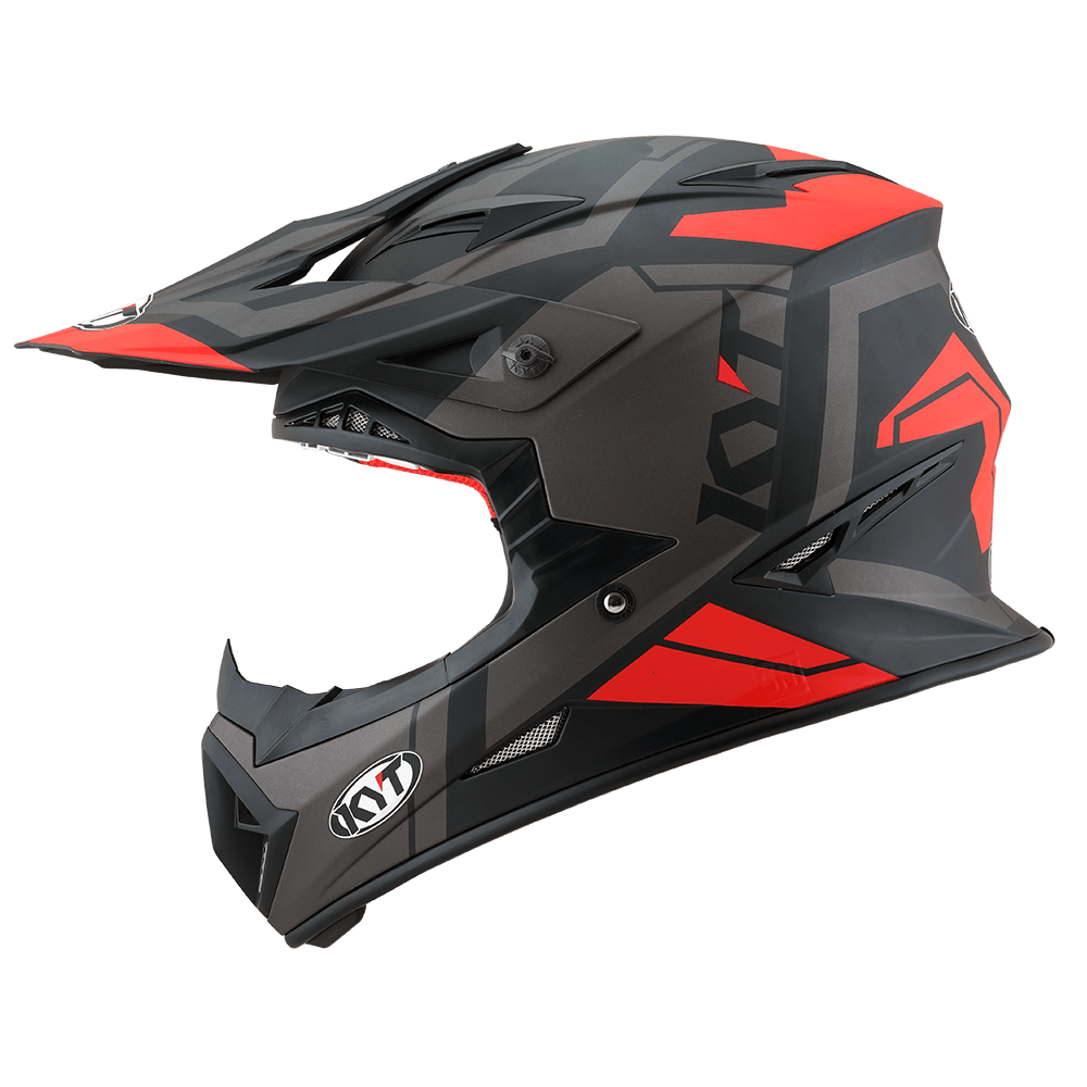 KYT Jumpshot #3 Black Red Fluro Matt Helmet