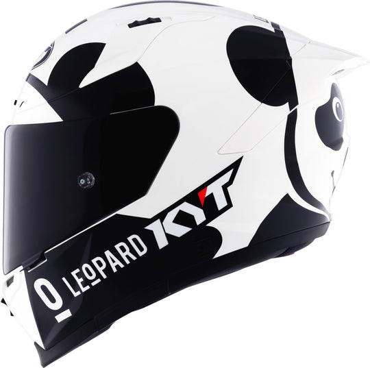 KYT Striker Leopard Panda Gloss White Black Helmet