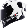 KYT Striker Leopard Panda Gloss White Black Helmet