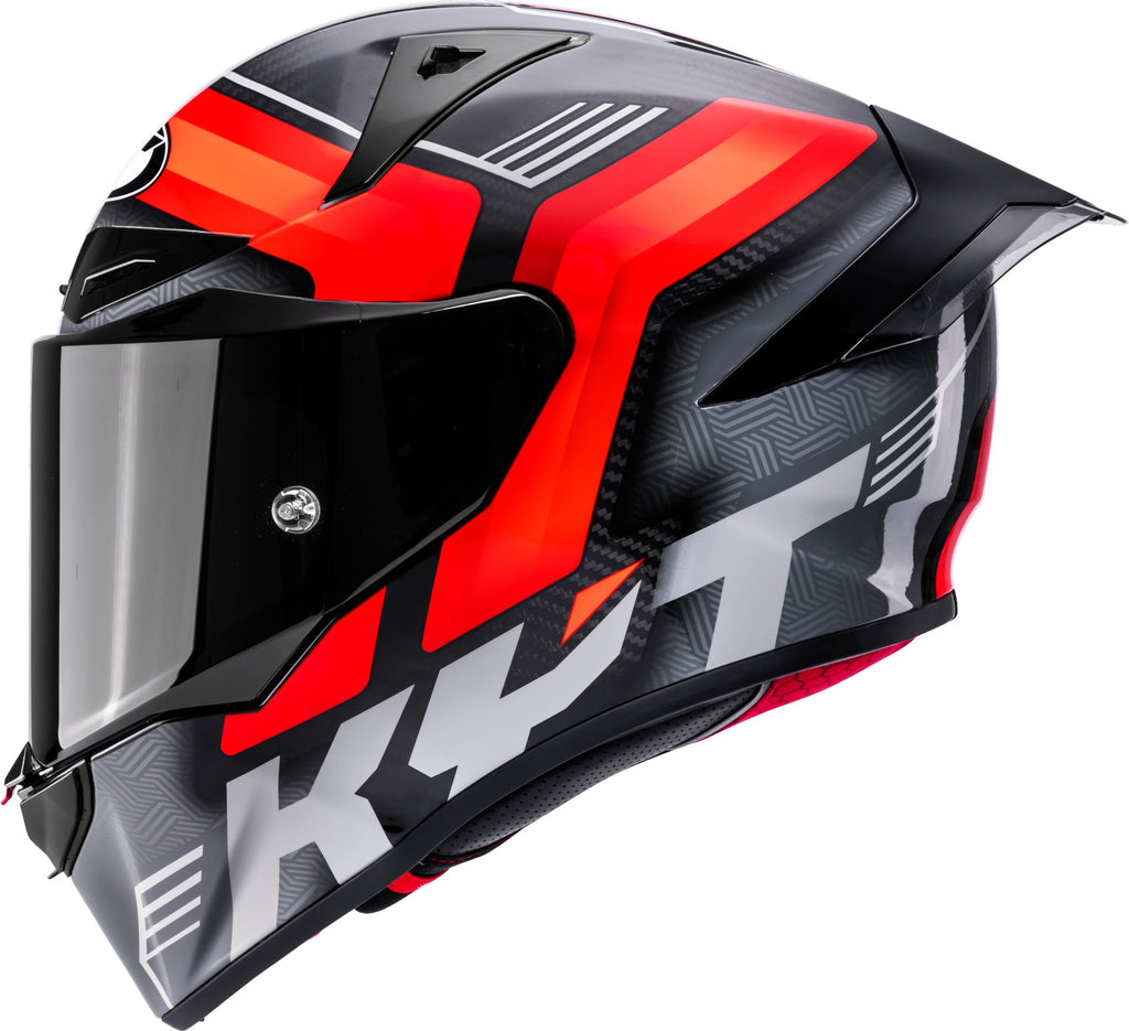 KYT R1R Carbon Accelerator Gloss Black Red Helmet
