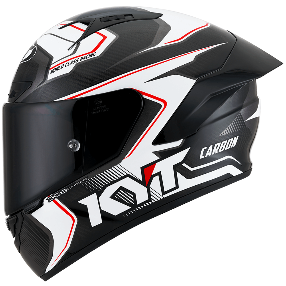KYT NZ Race Carbon Competition Gloss Black White Helmet