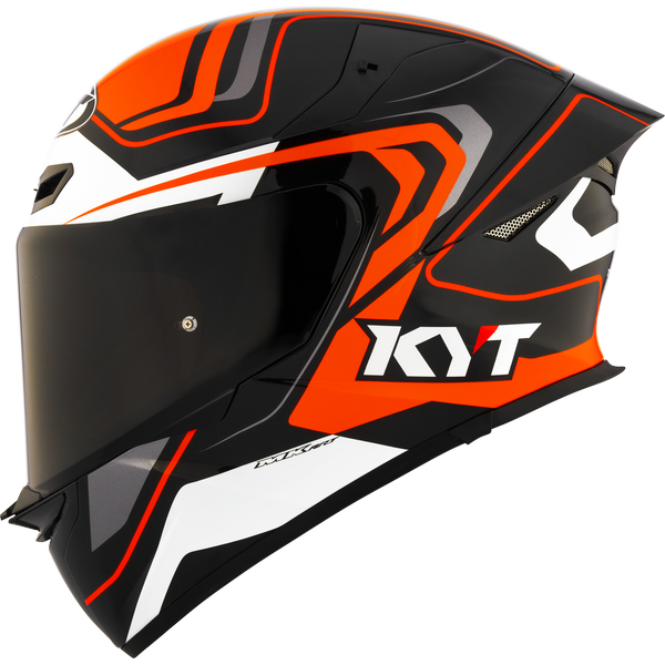 KYT TT Revo Overtech Black Orange Gloss Helmet