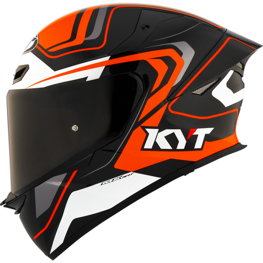 KYT TT Revo Overtech Black Orange Gloss Helmet