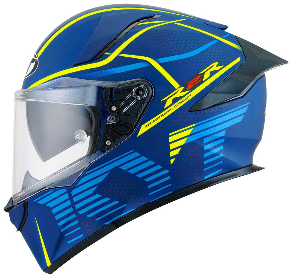 KYT R2R Pro Concept Matt Blue Yellow Helmet