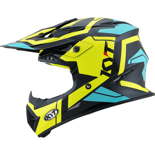 KYT MX Jumpshot #3 Black Aqua Gloss Helmet