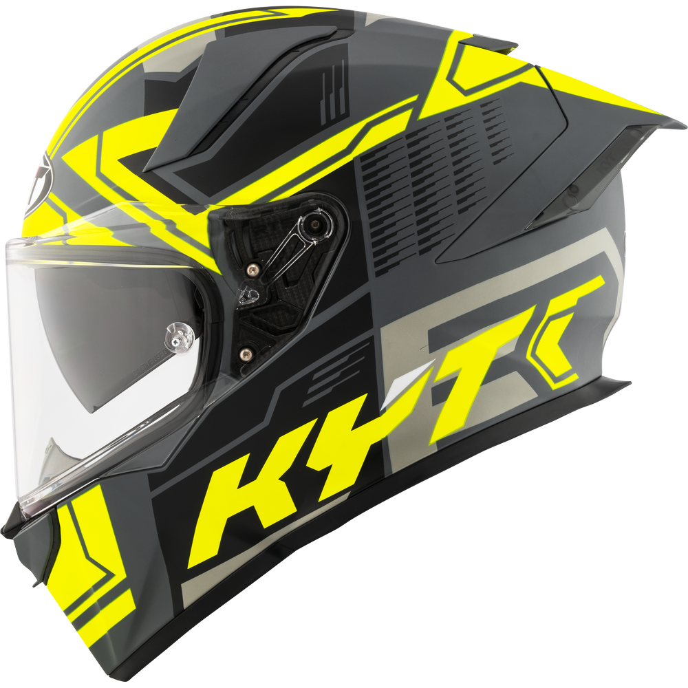 KYT R2R Pro Octane Matt Black Yellow Helmet - Main Image