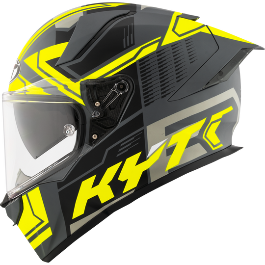 KYT R2R Pro Octane Matt Black Yellow Helmet