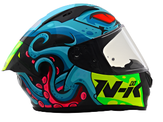 NHK GPR Tech Octopus Black Blue Tosca Gloss Helmet