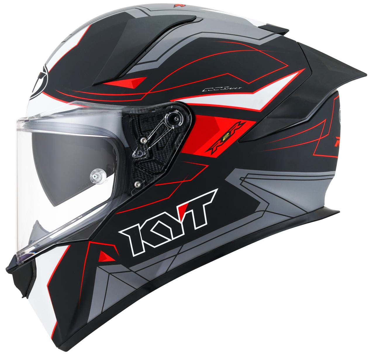 KYT R2R Pro LED Matt Black Grey Fluro Red Helmet– Moto Central