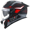 KYT R2R Pro LED Matt Black Grey Fluro Red Helmet