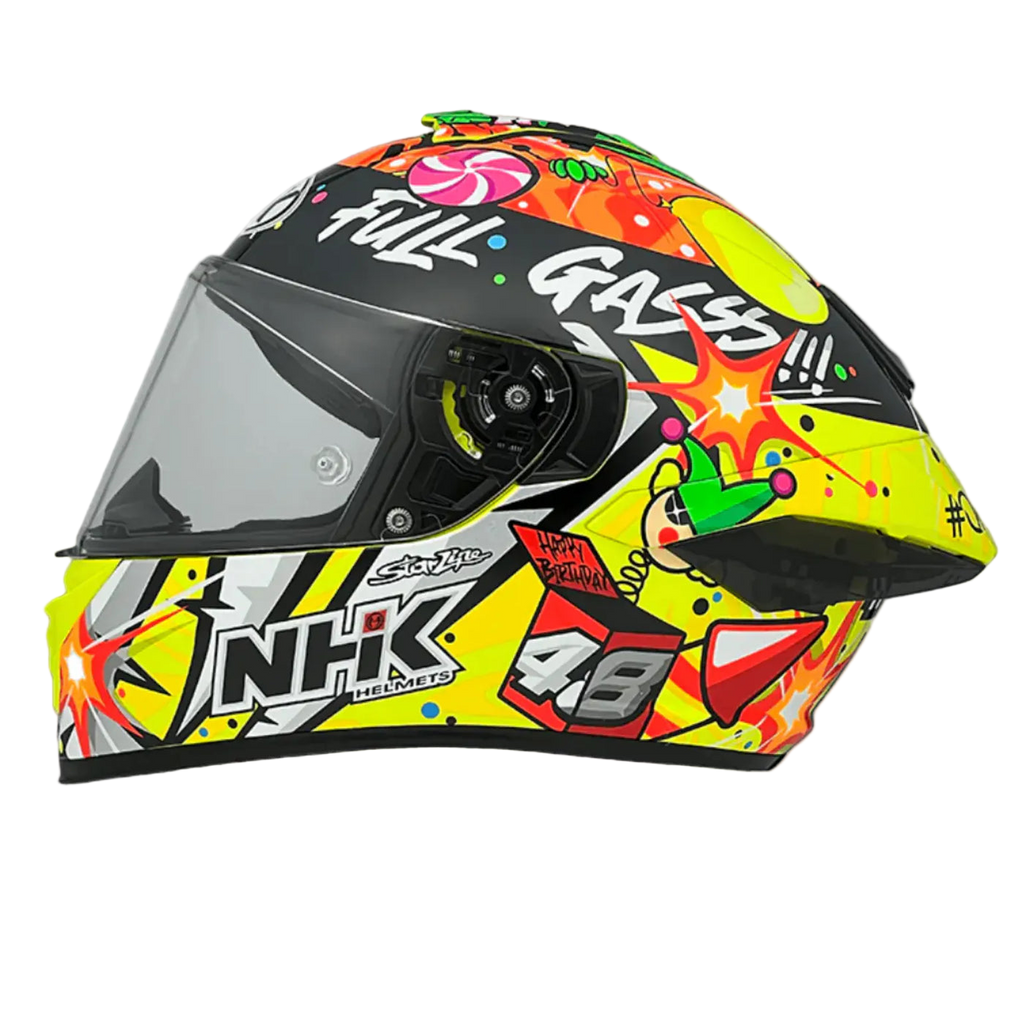 NHK K5R Ivan Ortola #5 Gloss Fluro Yellow Helmet