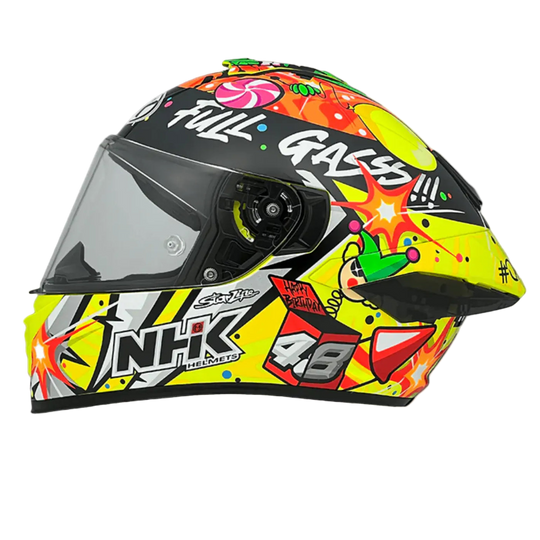 NHK K5R Ivan Ortola #5 Gloss Fluro Yellow Helmet