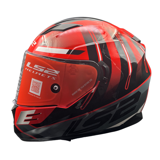 LS2 FF320 Stream Evo Shadow Red Black White Gloss Helmet (D Ring)