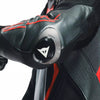 Dainese Audax D Zip Men One Piece Motorcycle Perforated Leather Suit (Black Red Fluro Antracite) - Moto Central