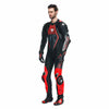 Dainese Audax D Zip Men One Piece Motorcycle Perforated Leather Suit (Black Red Fluro Antracite) - Moto Central