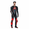 Dainese Audax D Zip Men One Piece Motorcycle Perforated Leather Suit (Black Red Fluro Antracite) - Moto Central