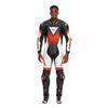 Dainese Laguna Seca 6 Men One Piece Motorcycle Perforated Leather Suit (Black White Fluro Red) - Moto Central