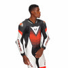 Dainese Laguna Seca 6 Men One Piece Motorcycle Perforated Leather Suit (Black White Fluro Red) - Moto Central