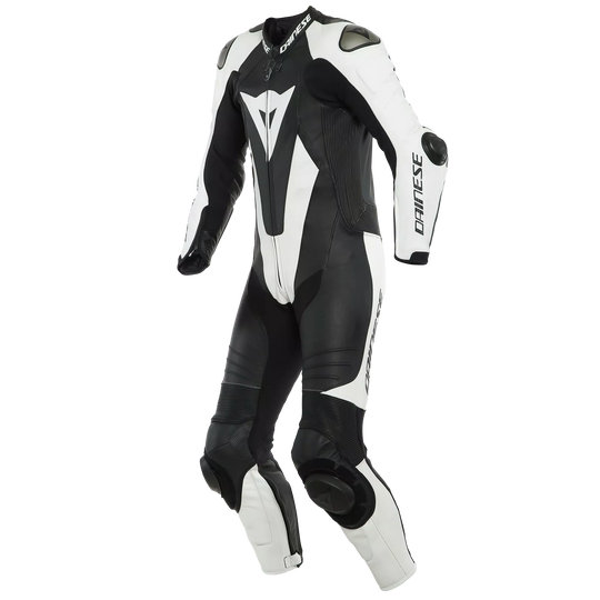 Dainese Laguna Seca 5 Men One Piece Perforated Leather Suit (Short / Tall) (Black White)