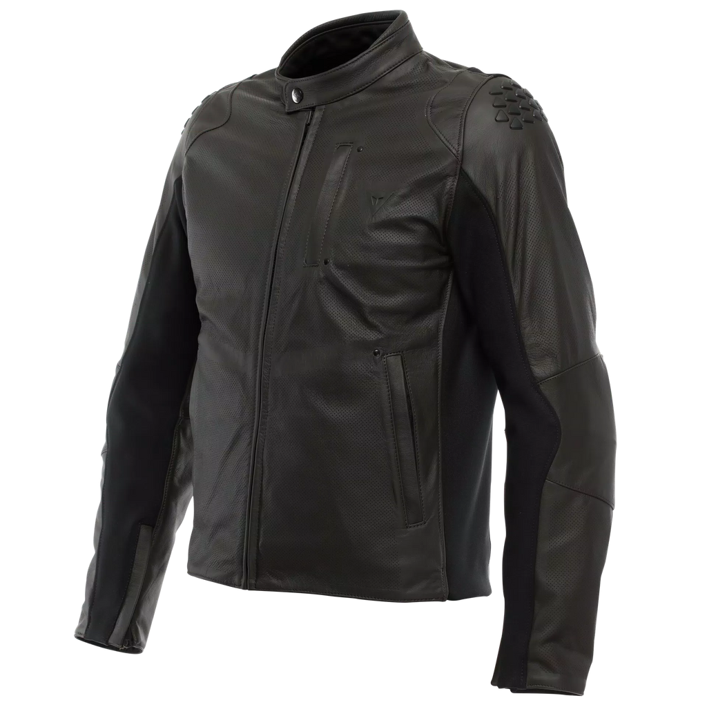 Dainese Istrice Perforated Leather Jacket (Dark Brown) - Moto Central