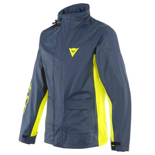 Dainese Storm 2 Unisex Rain Jacket (Black Iris Fluro Yellow)