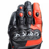 Dainese Carbon 4 Short Leather Gloves (Black Fluro Red)
