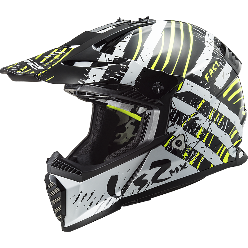 LS2 MX437 Fast Evo Verve Gloss Black White Helmet