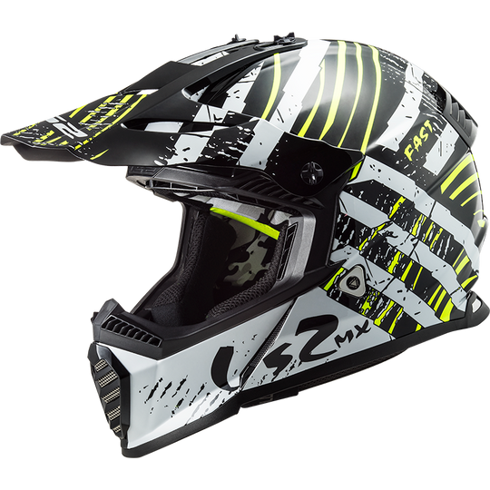 LS2 MX437 Fast Evo Verve Gloss Black White Helmet