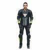 Dainese Misano 3 D Air Men One Piece Motorcycle Perforated Leather Suit (Black Anthracite Fluro Yellow) - Moto Central