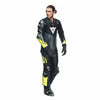 Dainese Misano 3 D Air Men One Piece Motorcycle Perforated Leather Suit (Black Anthracite Fluro Yellow) - Moto Central
