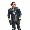 Dainese Misano 3 D Air Men One Piece Motorcycle Perforated Leather Suit (Black Anthracite Fluro Yellow) - Moto Central