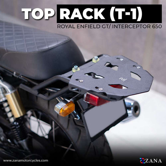 ZANA TOP RACK (T-1) WITH ALUMINIUM PLATE AND COMPATIBLE WITH PILLION BACKREST FOR GT & INTERCEPTOR 650 (ZI-8019)