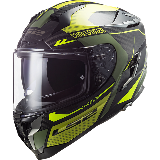 LS2 FF327 Challenger Carbon Thorn Gloss Miltary Green Helmet