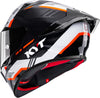KYT R1R Carbon Zone Gloss Black Orange Helmet
