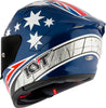 KYT Striker Brock Parkes Replica Gloss Blue White Helmet