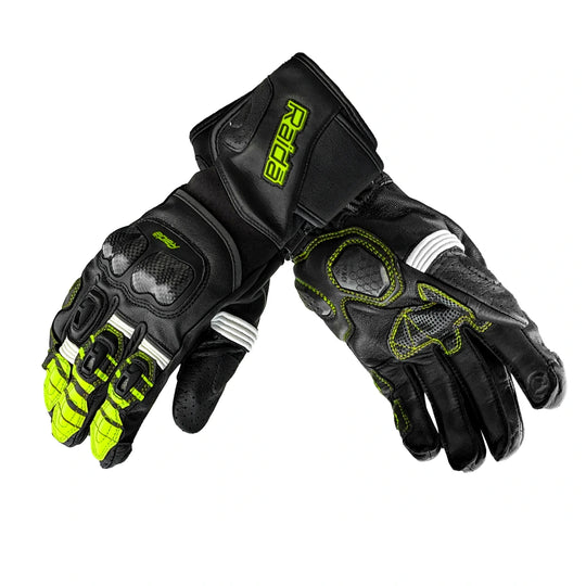 Raida Aeroprix Carbon Motorcycle Riding Gloves (Black Hi Viz)