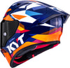KYT R1R Diamond Gloss Blue Orange Helmet