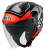 KYT D City Overtech Gloss Black Fluro Orange Helmet