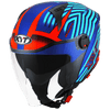KYT D City Lucent Blue Orange Gloss Open Face Helmets
