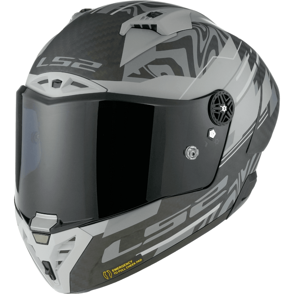 LS2 FF805 THUNDER Carbon GP Aero Polar Gloss Black Grey Helmet