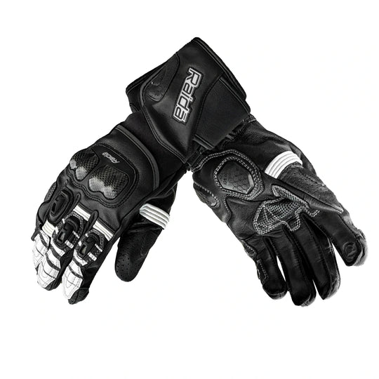 Raida Aeroprix Carbon Motorcycle Riding Gloves (Black White)