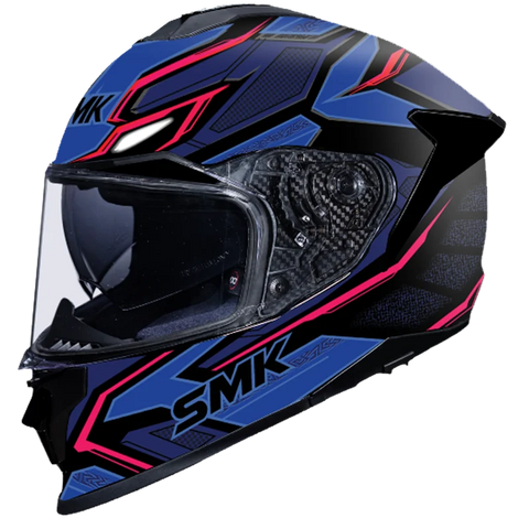 SMK Titan Panther Gloss Black Blue (GL259) Helmet