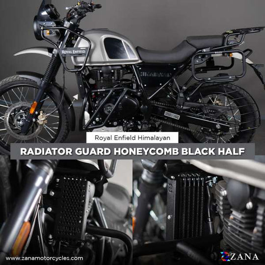 ZANA RADIATOR GUARD HONEYCOMB BLACK (HALF) SCRAM 411 HIMALAYAN BS-3/4/6 (ZI-8205)