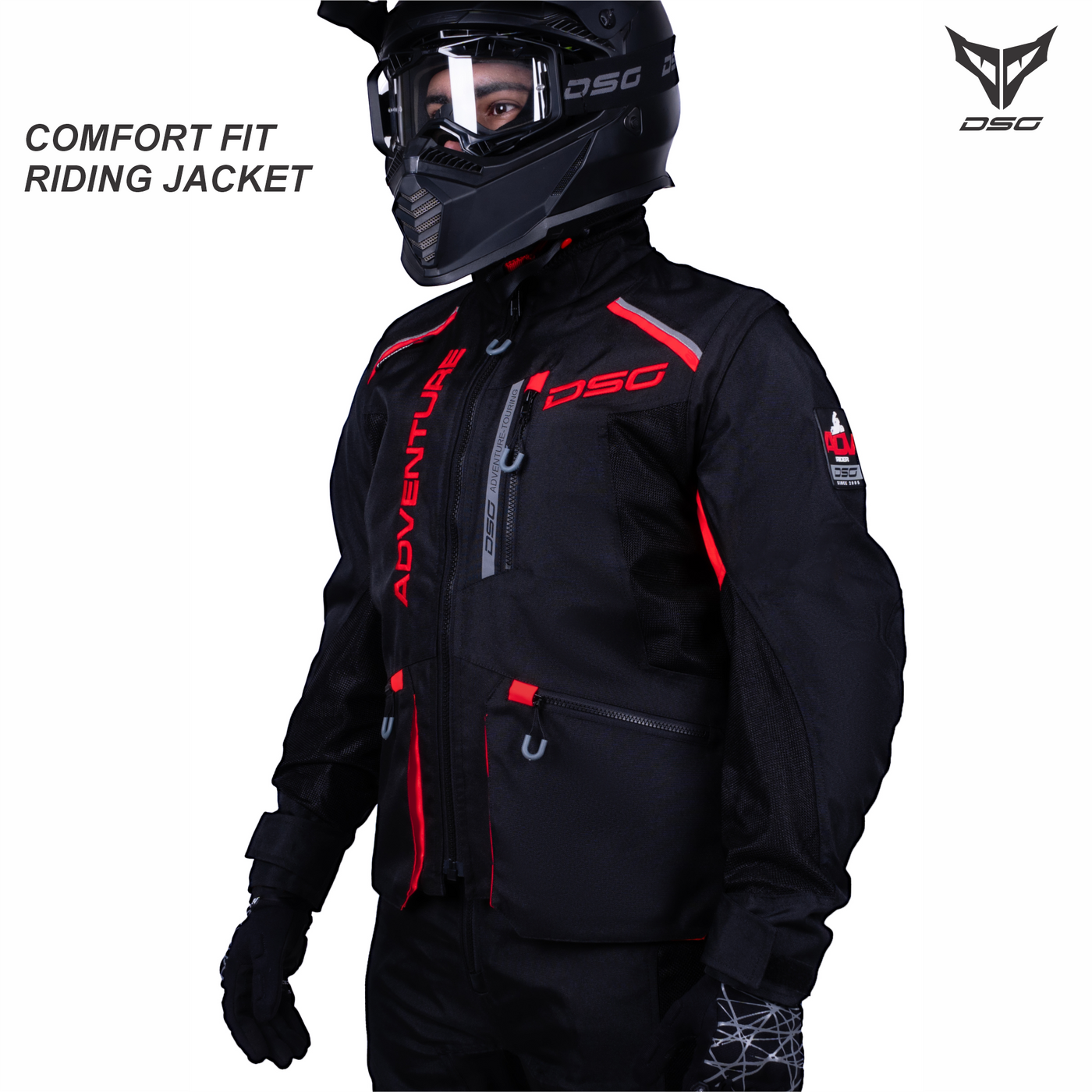 DSG ADV Riding Jacket Black Red - Main Image