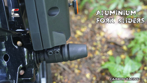 Carbon Racing Premium Aluminium Fork Sliders for KTM Adventure 2025 390 250 X (Black)
